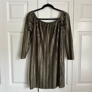 Romeo + Juliet Couture Dress Womens S Olive Velvet Pleated Holiday Whimsigoth